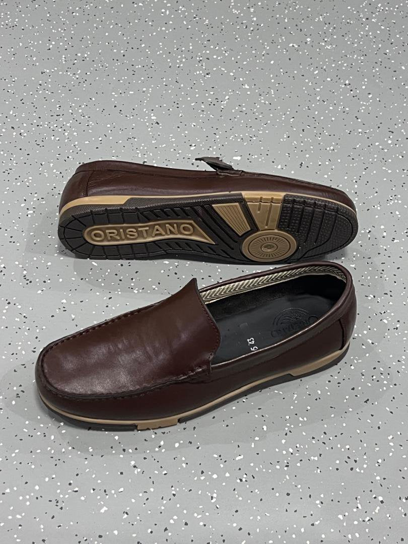 Mocassin en Cuir Marron