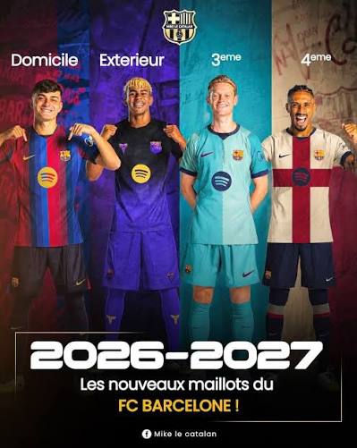 Maillot Barça domicile extérieur et troisième