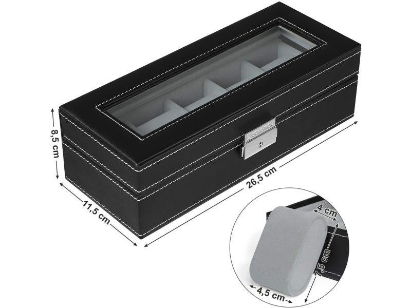Coffret boîte à montres 5 compartiment avec clés