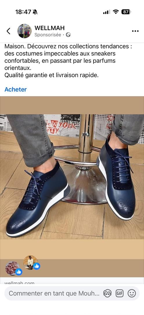 Chaussure en cuir contour din