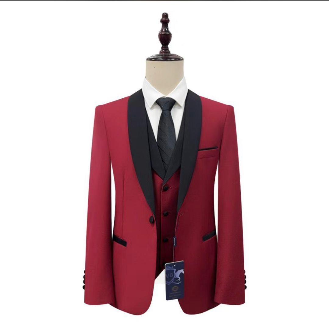 Costume – 3 Pièces – Homme – Rouge