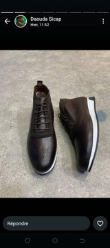 Chaussure en cuir contour din