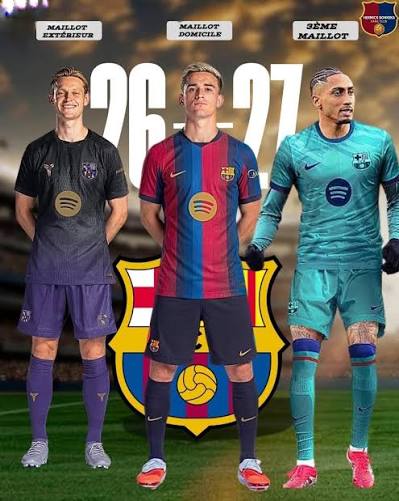 Maillot Barça domicile extérieur et troisième