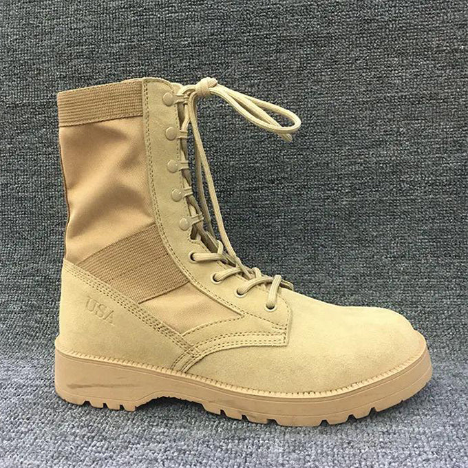 Bottes tactiques du désert en cuir de vache pour hommes