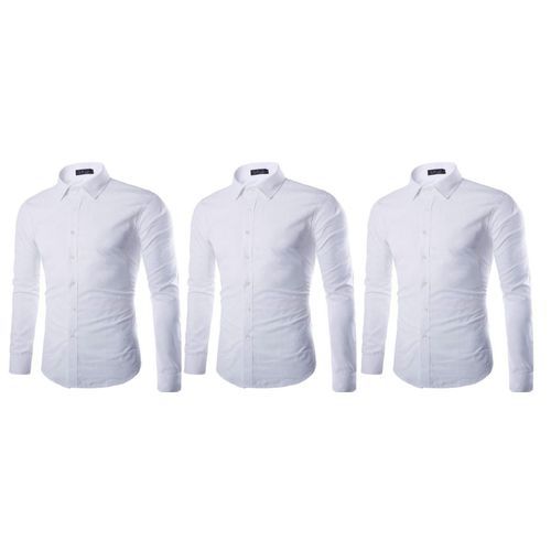 Lot de 3 Chemises Homme – Longues Manches – Blanc