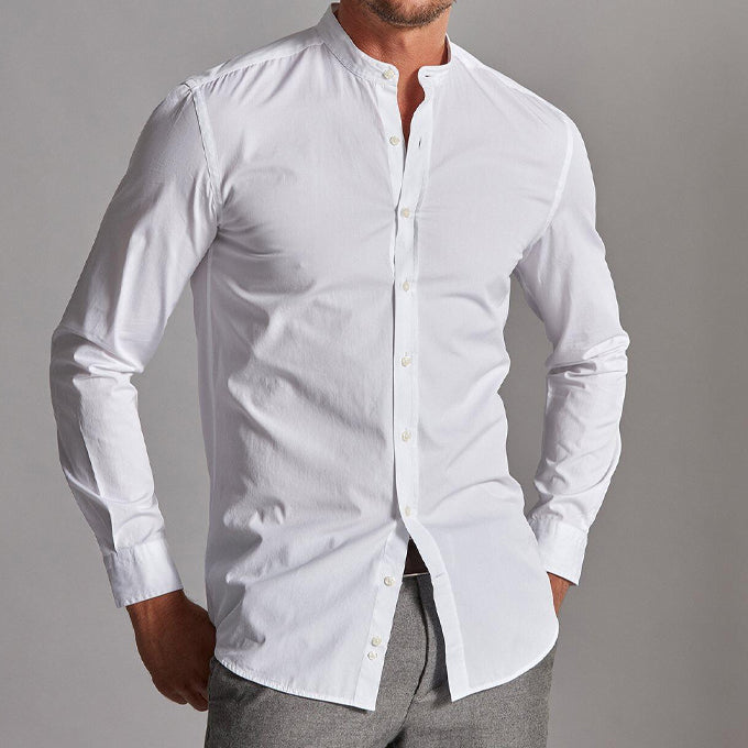 Chemise à Manches longue – Col Mao – Blanc