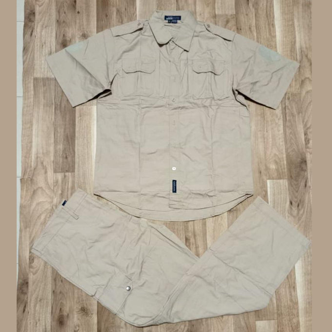 Ensemble Lin pantalon et Chemise manche courte – Beige