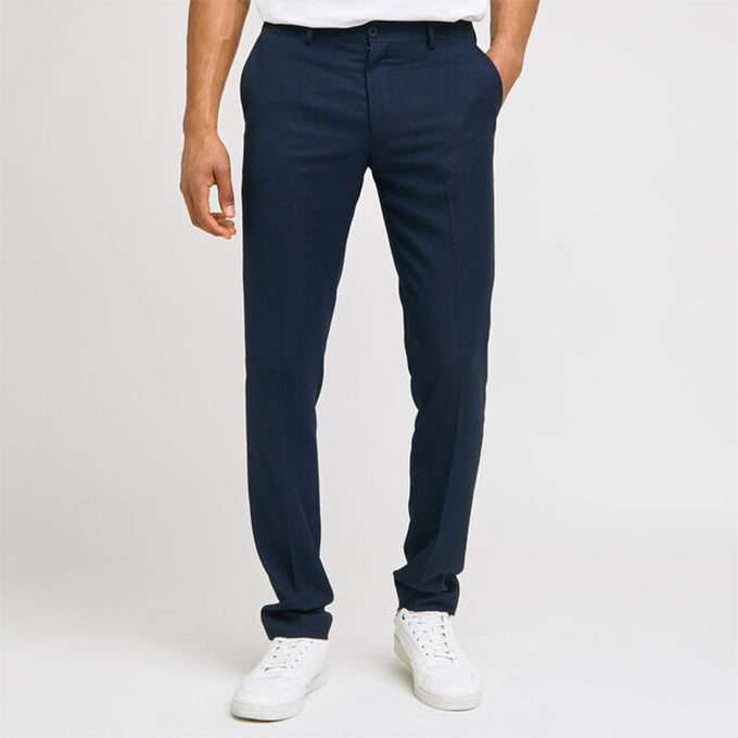 Pantalon Chinos Homme en coton – Coupe slim fit – Bleu de Nuit