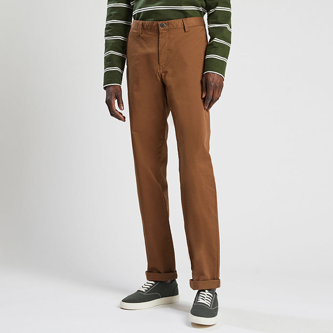Pantalon Chinos Homme en coton – Coupe slim fit – Marron