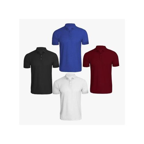 Pack de 4 Polos en Coton (blanc-noir-gris-bleu)