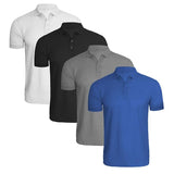 Pack de 4 Polos en Coton (blanc-noir-gris-bleu)