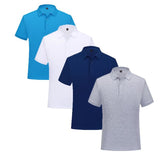 Pack de 4 Polos Manches Courtes – Turquoise/ Gris / Blanc/ Bleu Nuit