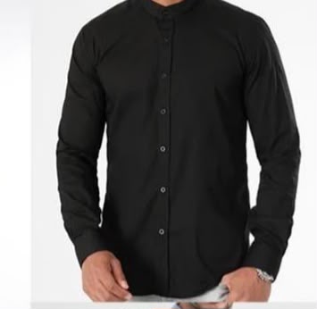 Chemise Col Mao Noire