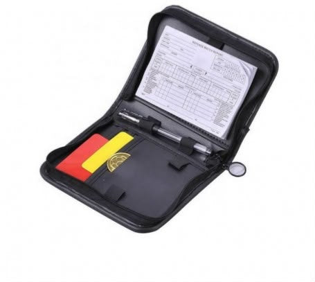 POCHETTE ARBITRE CARTON ROUGE JAUNE SIFFLET FEUILLES DE MATCH