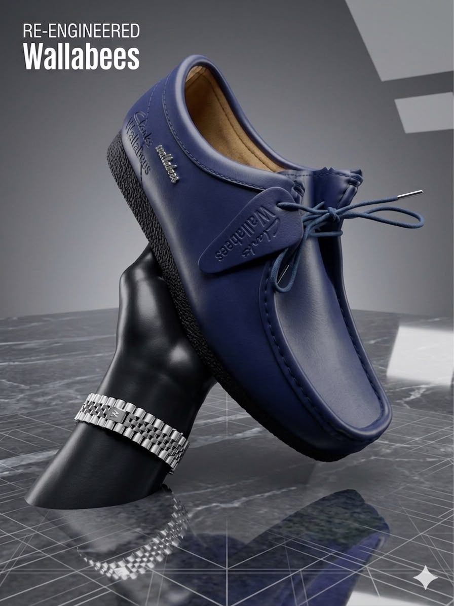 Chaussure Cuir Wallabees Bleu