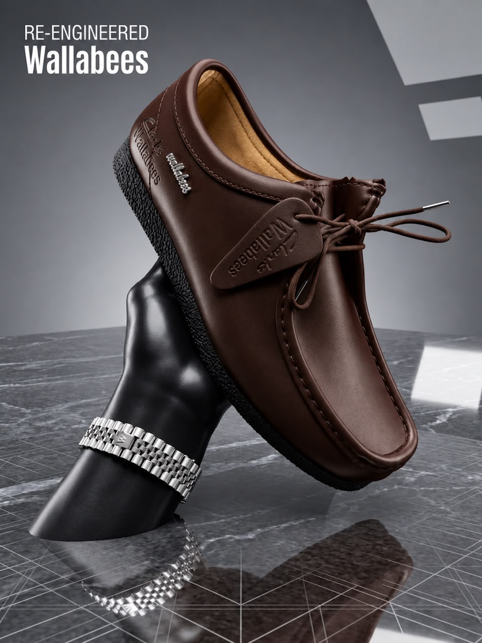 Chaussure Cuir Wallabees Marron