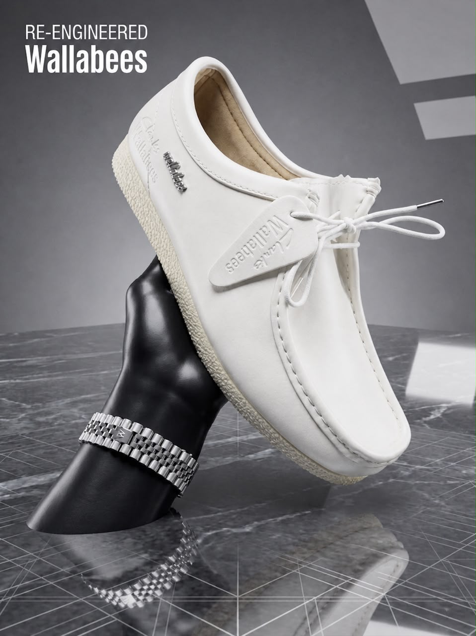 Chaussure Cuir Wallabees Blanc