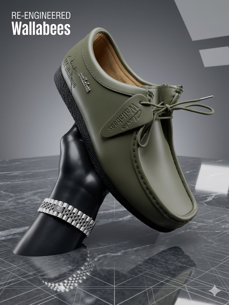 Chaussure Cuir Wallabees Vert