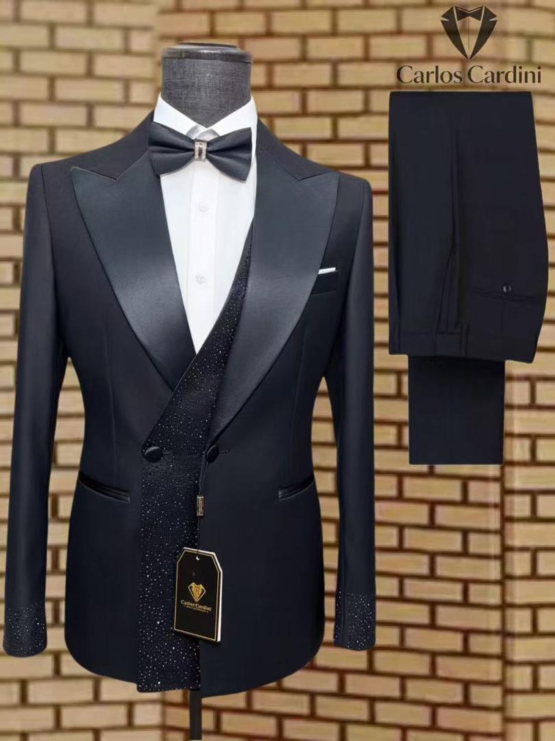 Costume Croisé Cérémonie Noir
