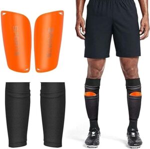 Ensemble de protège-tibias et chaussettes de protection pour football - Haute élasticité - Pour débutants - Course à pied et fitness