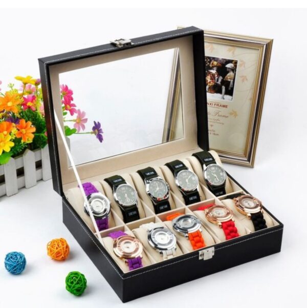 Coffret boîte à montres 10 compartiment avec clés – Image 2