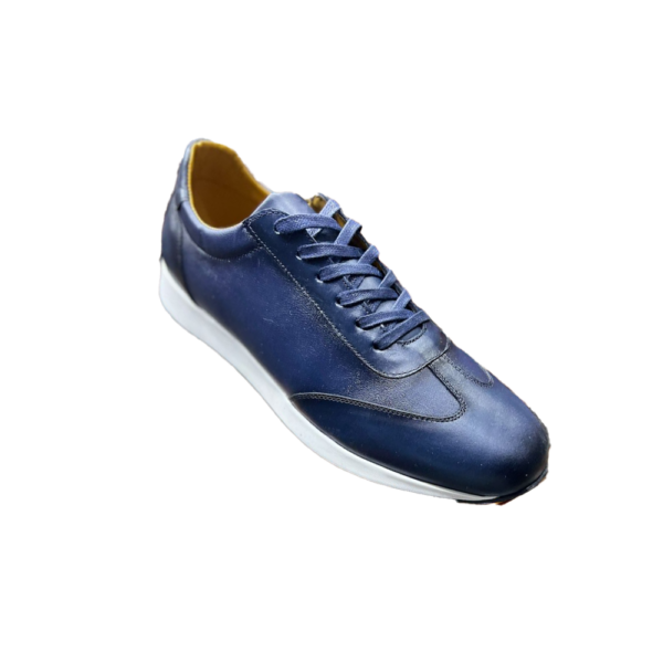 Basket Homme en cuir - Bleu