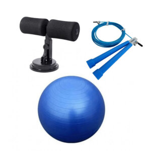 Pack sportif : Kit Complet Pour Fitness (Ballon 65cm , Corde et Ventouse)