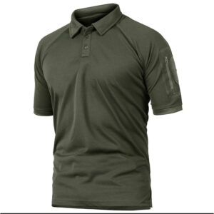 Polo militaire à manches courtes pour homme à séchage rapide - Vert