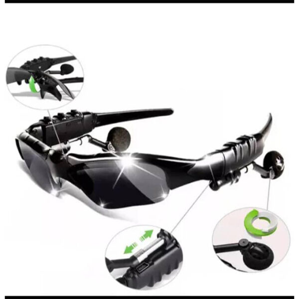 Lunette de sécurité noire avec casque bluetooth