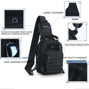 Sacoche à Dos camouflage - Sac de sécurité - Noir