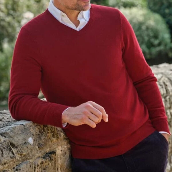 Pull-Over manche longue - Coton - Col V