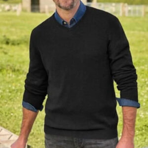 Pull-Over manche longue - Coton - Col V