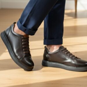 Basket en Cuir Marron Foncé